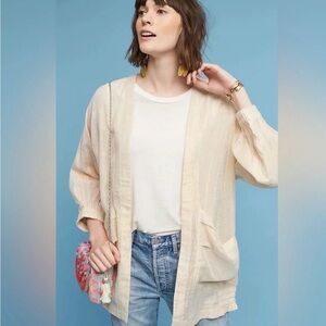 Anthropologie Hei Hei Daybreak Metallic Jacket Lightweight Sheer Size XS